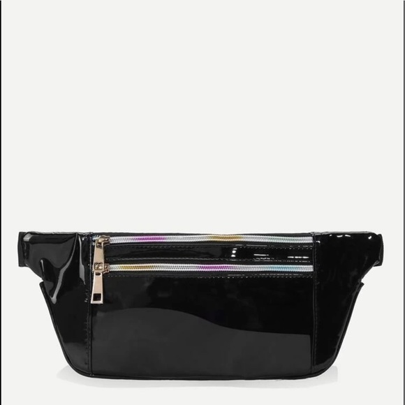 Double zipper detail fanny pack black - Picture 3 of 8